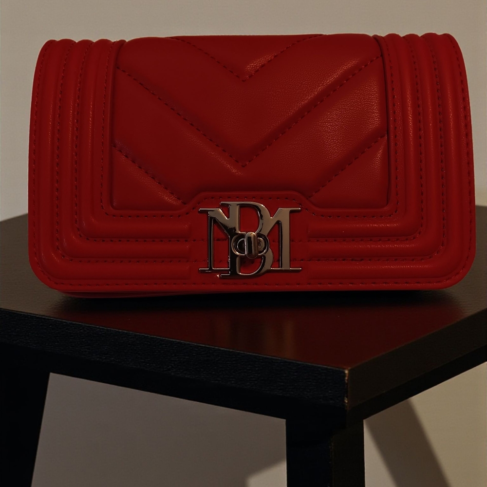 Badgley Mischka Vibrant Red Quilted Clutch